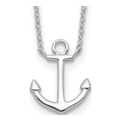Sterling Silver Anchor Pendant Necklace