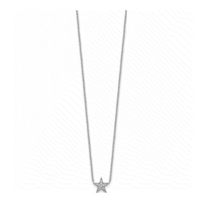 Sterling Silver CZ Star Pendant Necklace – view 3