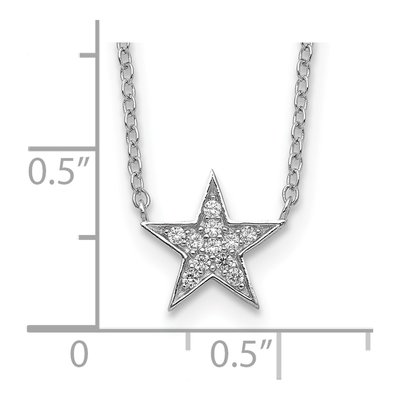 Sterling Silver CZ Star Pendant Necklace – view 4