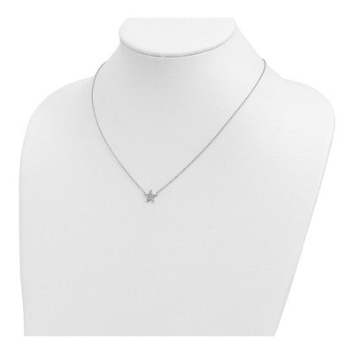 Sterling Silver CZ Star Pendant Necklace – view 5