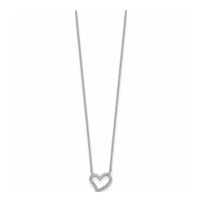 Sterling Silver CZ Open Heart Pendant Necklace – view 3