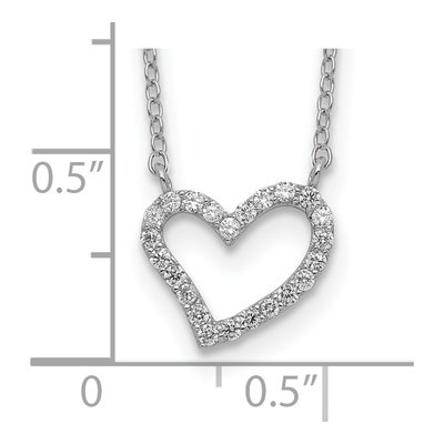 Sterling Silver CZ Open Heart Pendant Necklace – view 4