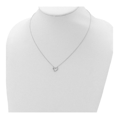 Sterling Silver CZ Open Heart Pendant Necklace – view 5