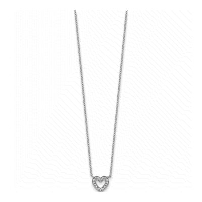 Sterling Silver CZ Open Heart Pendant Necklace – view 3