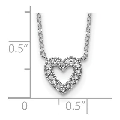 Sterling Silver CZ Open Heart Pendant Necklace – view 4