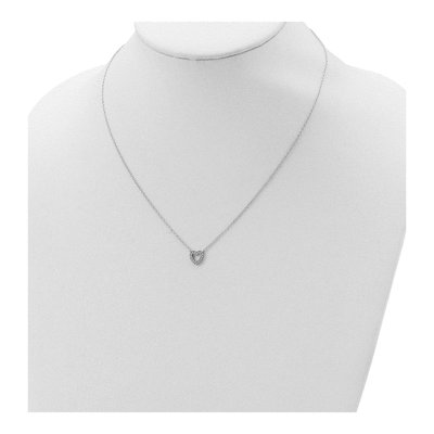 Sterling Silver CZ Open Heart Pendant Necklace – view 5