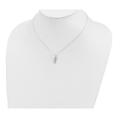 Sterling Silver CZ LOVE Heart Pendant Necklace – view 5
