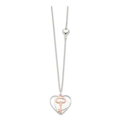 Sterling Silver Moveable Heart Key Pendant Necklace – view 6