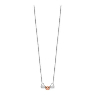 Sterling Silver 3-Hearts Pendant Necklace – view 3