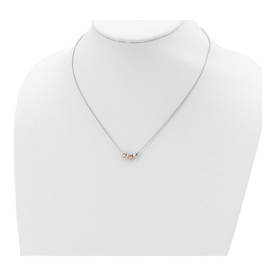 Sterling Silver 3-Hearts Pendant Necklace – view 5