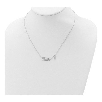 Sterling Silver CZ Faith Cross Pendant Necklace – view 5
