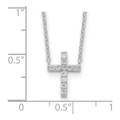 Sterling Silver CZ Cross Pendant Necklace – view 4