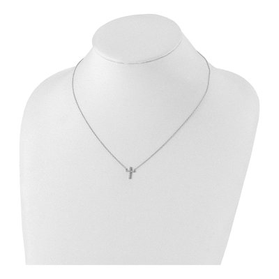 Sterling Silver CZ Cross Pendant Necklace – view 5