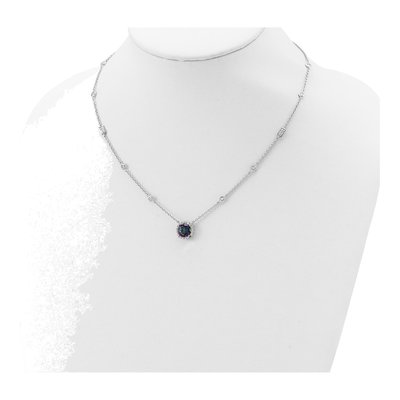 Sterling Silver Mystic Fire Topaz & CZ Mystic Halo Pendant Necklace – view 5