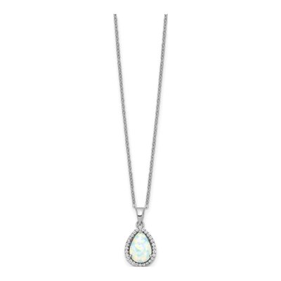 Sterling Silver CZ Pendant Necklace – view 3
