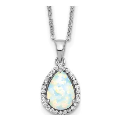 Sterling Silver CZ Pendant Necklace