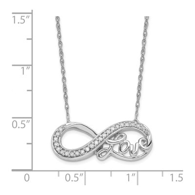 Sterling Silver 1/6 ct tw Diamond Infinity LOVE Pendant Necklace – view 4