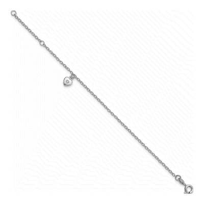Sterling Silver CZ Girl's Heart Bracelet – view 2