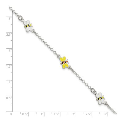 Sterling Silver Girls' Enamel Bee Bracelet – view 3