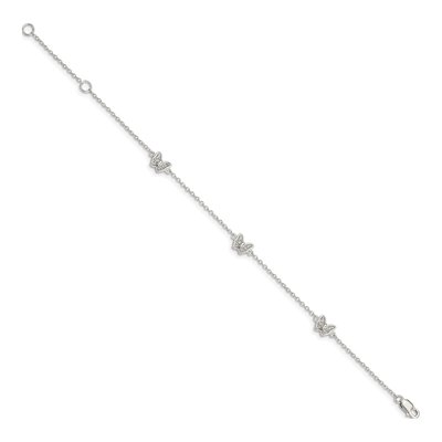 Sterling Silver CZ Girls' Butterfly Bracelet – view 3