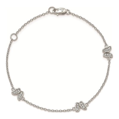 Sterling Silver CZ Girls' Butterfly Bracelet – view 5