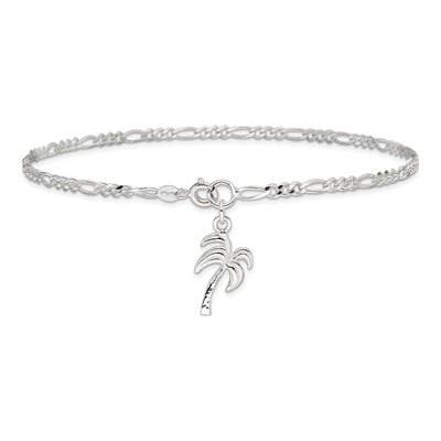 Sterling Silver Palm Tree Anklet – view 4