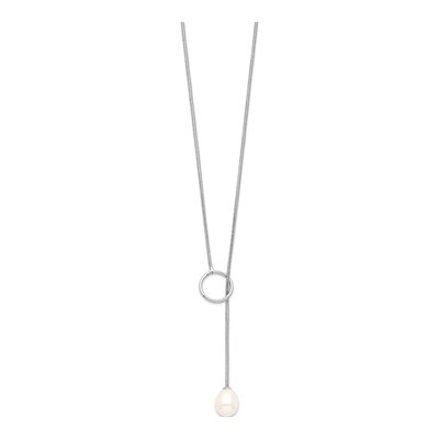 Sterling Silver Freshwater Cultured Pearl Toggle Necklace – view 3