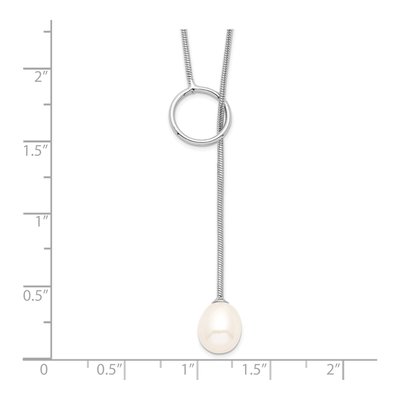 Sterling Silver Freshwater Cultured Pearl Toggle Necklace – view 4