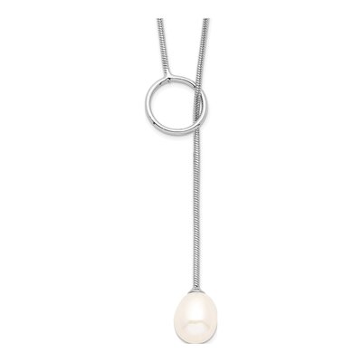 Sterling Silver Freshwater Cultured Pearl Toggle Necklace