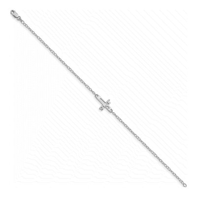 Sterling Silver Jesus Cross Anklet – view 3
