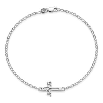 Sterling Silver Jesus Cross Anklet – view 6
