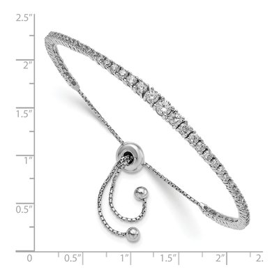 Sterling Silver CZ Graduated Bracelet – view 2
