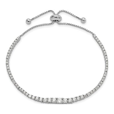 Sterling Silver CZ Graduated Bracelet – view 3
