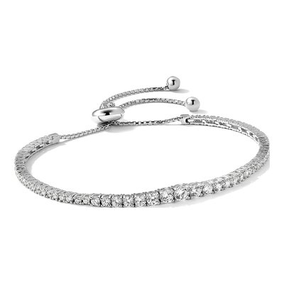 Sterling Silver CZ Graduated Bracelet – view 5