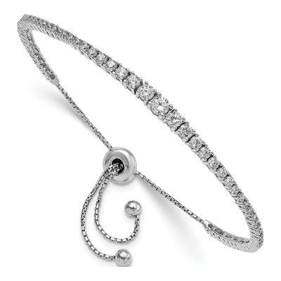 Sterling Silver CZ Graduated Bracelet