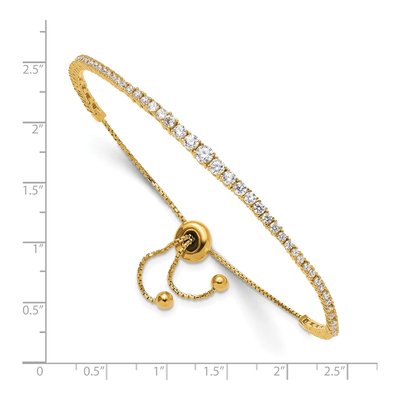 Gold-Plated Sterling Silver CZ Graduated Bracelet – view 3