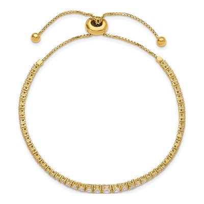 Gold-Plated Sterling Silver CZ Graduated Bracelet – view 4