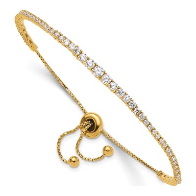 Gold-Plated Sterling Silver CZ Graduated Bracelet