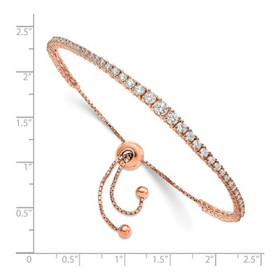 Rose Gold-Plated Sterling Silver CZ Adjustable Bracelet – view 2