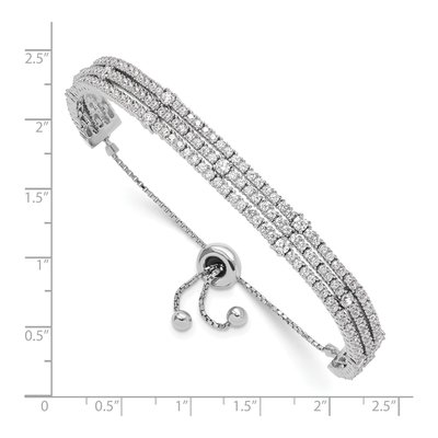 Sterling Silver CZ Adjustable Bracelet – view 3