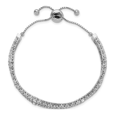 Sterling Silver CZ Adjustable Bracelet – view 4
