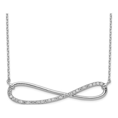 Sterling Silver CZ Infinity Pendant Necklace