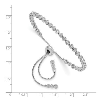 Sterling Silver CZ Adjustable Bracelet – view 2