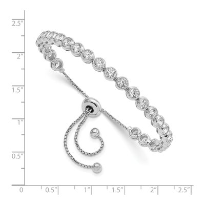 Sterling Silver CZ Adjustable Bracelet – view 2