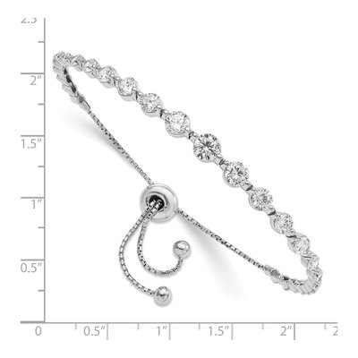 Sterling Silver CZ Adjustable Bracelet – view 2