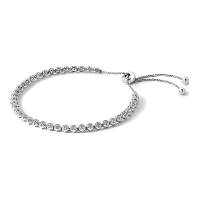 Sterling Silver CZ Adjustable Bracelet – view 4