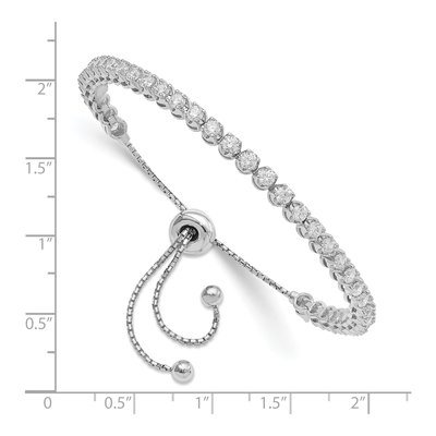 Sterling Silver CZ Adjustable Bracelet – view 2