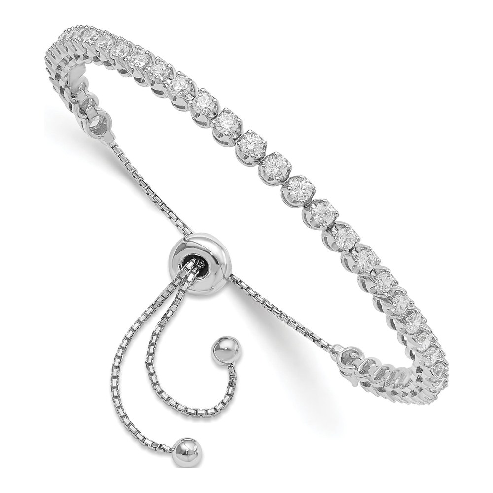 Sterling Silver CZ Adjustable Bracelet