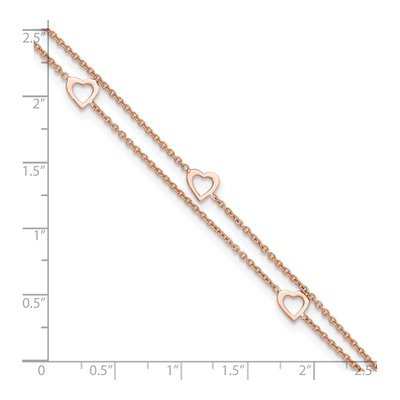 Rose Gold-Plated Sterling Silver Heart Anklet – view 5