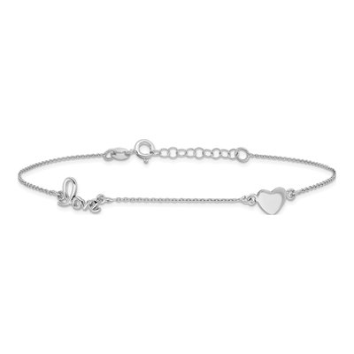 Sterling Silver Heart LOVE Script Anklet – view 4